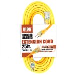 outdoor lighted extension cord 25ft OSHA approved